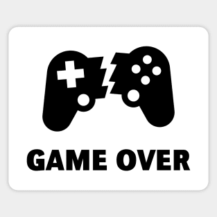 Broken Controller – Game Over (Gamer / Finish / Black) Sticker